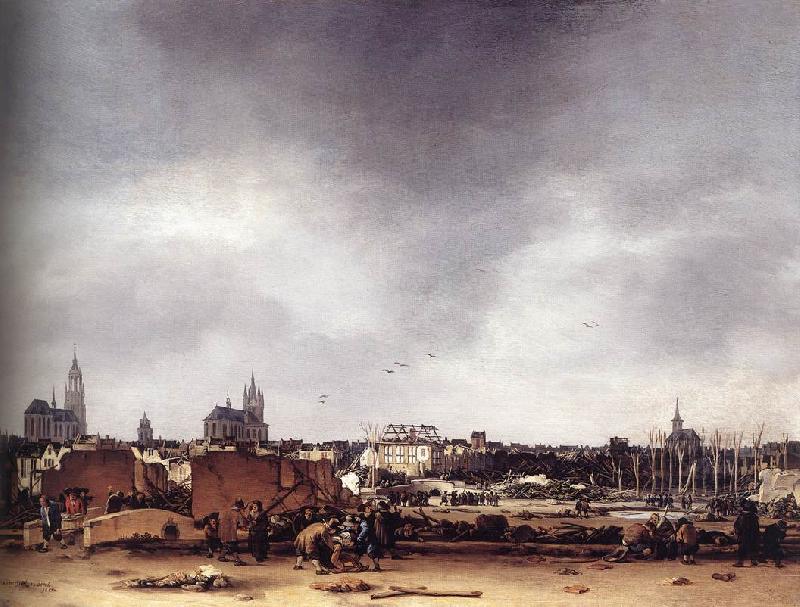 POEL, Egbert van der View of Delft after the Explosion of 1654 af oil painting image